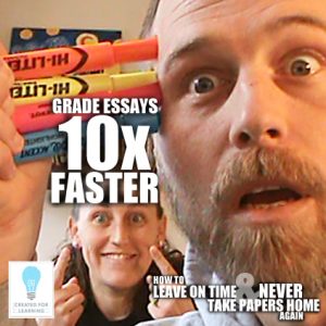 The 12th installment in our series: How to Leave on Time & NEVER Take Papers Home Again ... Today, we show how to grade student essays 10x faster & watch their writing quality skyrocket. For real...40 hrs down to 4 hrs. 