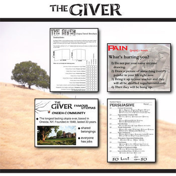 THE GIVER Unit Plan - Novel Study Bundle (by Lois Lowry) - Literature ...